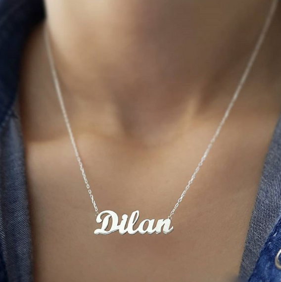 Single Name Name Silver Necklace