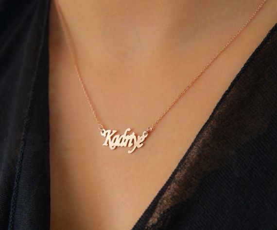 Simple Kibar Special Font Single Name Silver Name Necklace - photo 4