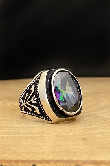 Special Edition Mystic Topaz Knight Case Sterling Silver Men's Ring - photo 1