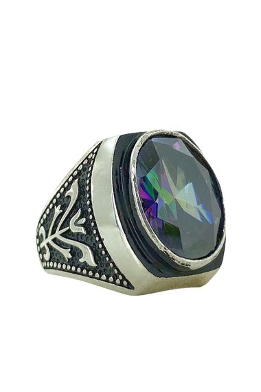 Special Edition Mystic Topaz Knight Case Sterling Silver Men's Ring - photo 4