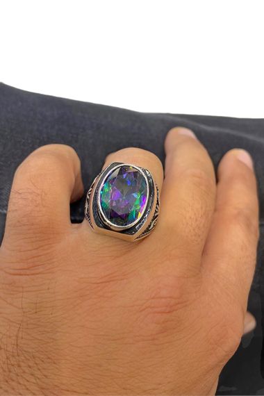 Special Edition Mystic Topaz Knight Case Sterling Silver Men's Ring - photo 3