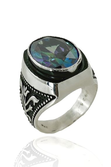 Special Edition Mystic Topaz Knight Case Sterling Silver Men's Ring - photo 2