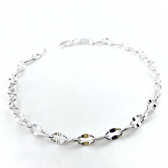 New Shiny 4mm Simple Elegant Sterling Silver Men's Bracelet