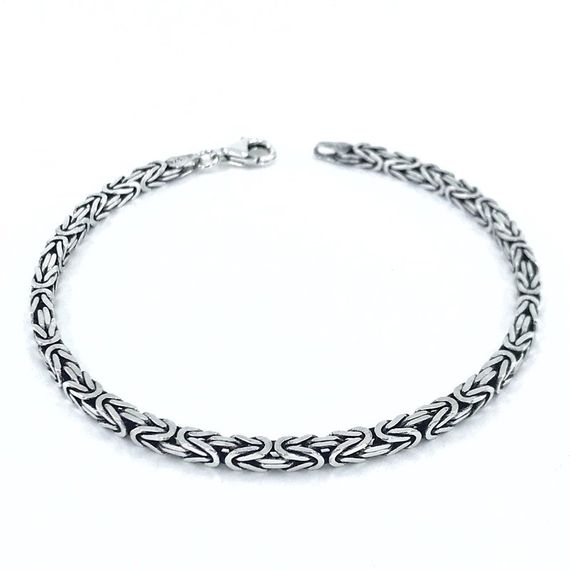 Ideal Size King Chain Silver Men's Bracelet - photo 1