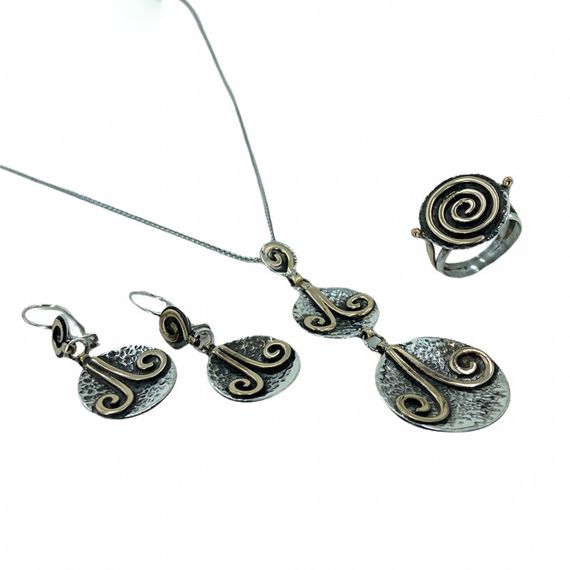 Handmade Authentic Special Design 925 Silver Set Set - photo 1