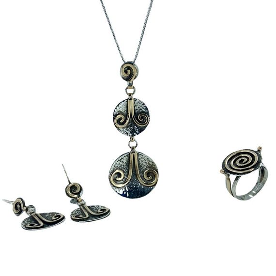 Handmade Authentic Special Design 925 Silver Set Set - photo 2