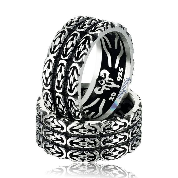 King Chain Model Ring 925 Sterling Silver Unisex Ring - photo 1