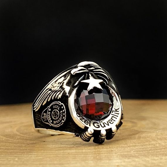 Private Security 5188 Kartal Ayyıldız 925 Sterling Silver Men's Ring - photo 1