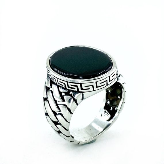 New Onyx Oval Stone Top Quality 925 Sterling Silver Men's Ring - photo 1