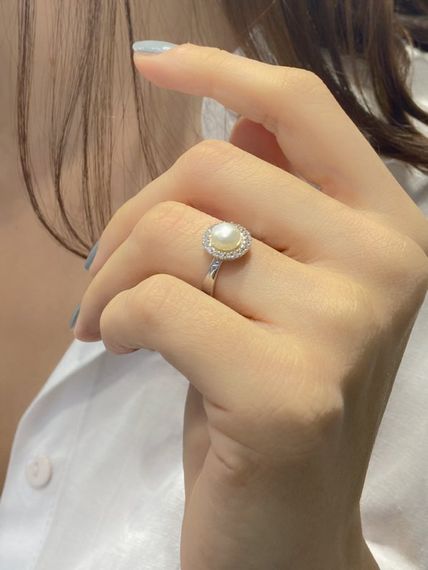 Tiny Pearl Stone 925 Sterling Silver Ring