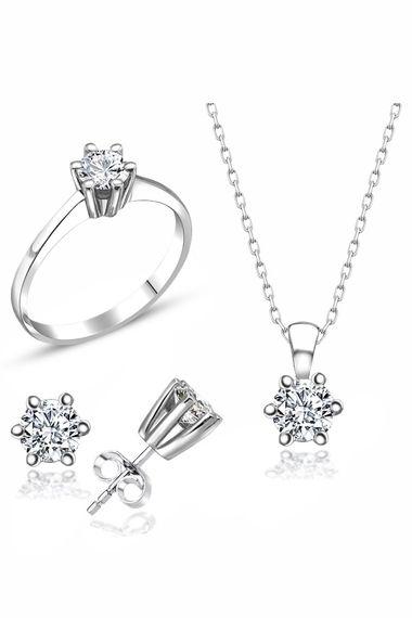 Сертифікований набір із 6 кристалів Swarovski з 925 срібла, вага 8,40 г, довжина ланцюга 45 см - фото 1