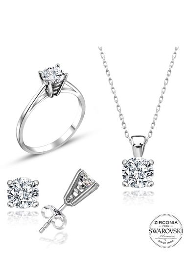 Certified Swarovski Stone 925 Sterling Silver Set Set - photo 2