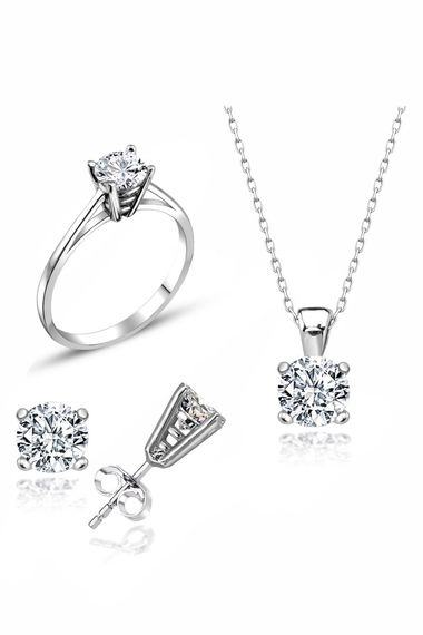 Certified Swarovski Stone 925 Sterling Silver Set Set - photo 1