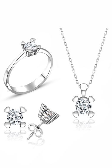 Certified Swarovski Solitaire Tiny elegant 925 Silver Set Set - photo 1