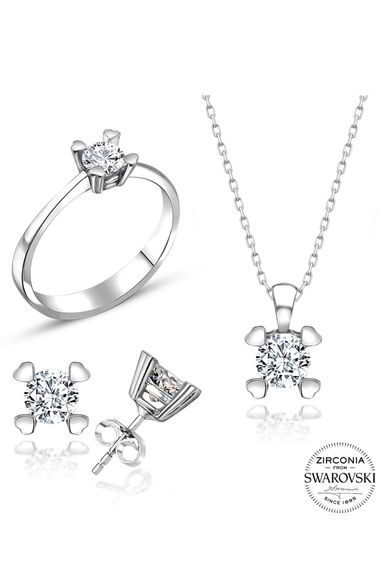 Certified Swarovski Solitaire Tiny elegant 925 Silver Set Set - photo 2