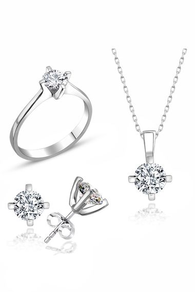 Certified Swarovski 3 mm Solitaire 925 Silver Set Set - photo 1