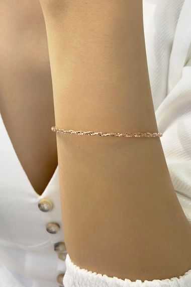 Top Quality 925 Sterling Silver Bracelet Without Two Italian Chain Twist Stones