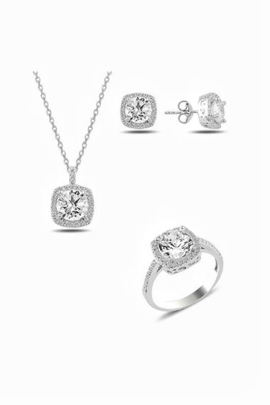 Diamond Model Top Quality Stone 925 Silver Set Set - photo 1