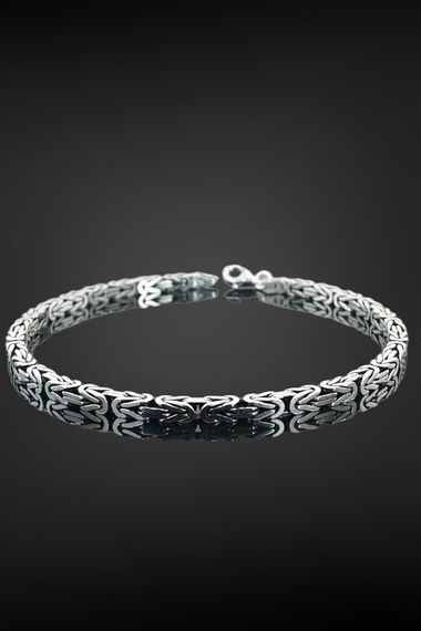 King Chain 12 gr 21 cm 3 mm Angled 925 Sterling Silver Men's Bracelet