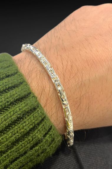 King Chain 17 gr 21 cm 3.70 mm Shiny 925 Silver Men's Bracelet