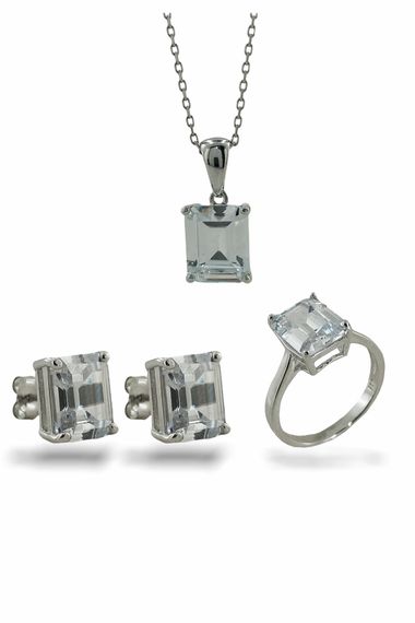 925 Silver Vip Quality Single Baguette Zircon Set Set - photo 2