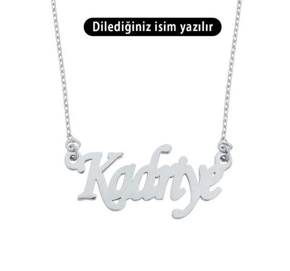 Simple Kibar Special Font Single Name Silver Name Necklace - photo 3