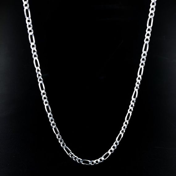 Figaro Model 4 mm 12 gr Most Popular Men's Chain Silver Necklace - photo 2