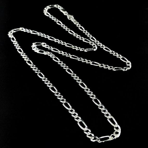 Figaro Model 4 mm 12 gr Most Popular Men's Chain Silver Necklace - photo 1