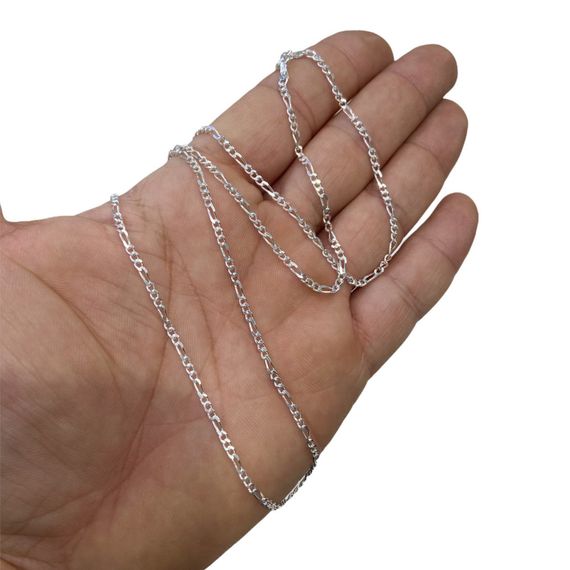 3 mm Thin Figaro Chain Unisex 925 Sterling Silver Necklace