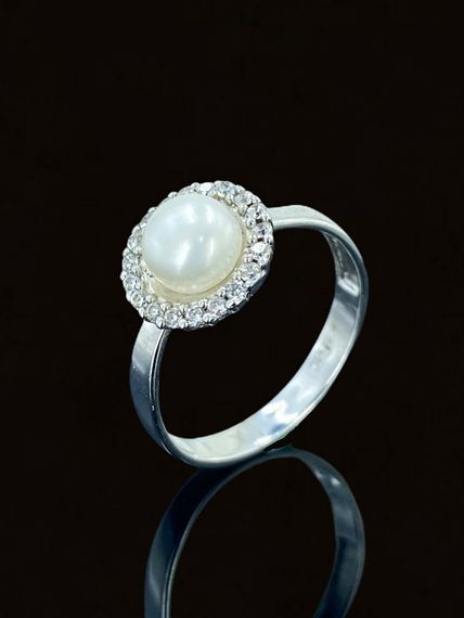 Tiny Pearl Stone 925 Sterling Silver Ring