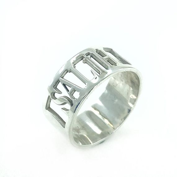 Plain Personalized Name Sterling Silver Unisex Wedding Ring - photo 1