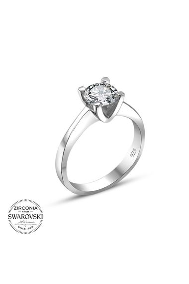 Сертифіковане кільце Swarovski з 925 срібла, 3 мм камінь, ручна робота, вага 3,60 г, доступні розміри 8-20 - фото 2