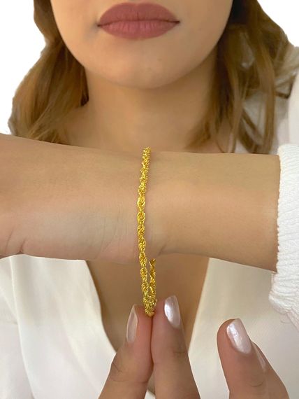 Twist Chain Gold Plated 925 Sterling Silver Bracelet - photo 2