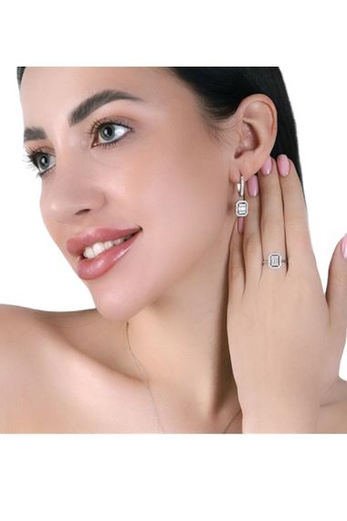 Baguette Zircon Top Quality 925 Silver Set Set