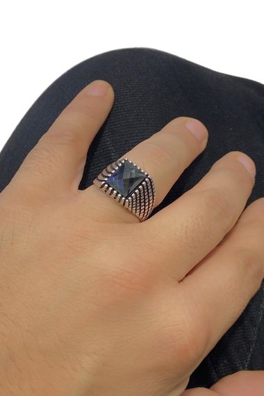 Baguette Onyx Stone Simple Stylish 925 Sterling Silver Men's Ring - photo 3