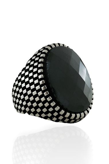 Oval Onyx Black Stone Very Stylish Top Quality 925 Sterling Silver Men's Ring - photo 2