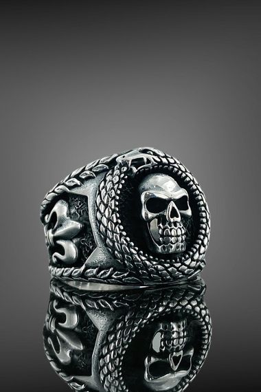 Dragon and Skull Special Design 925 Sterling Silver Men's Ring - photo 1