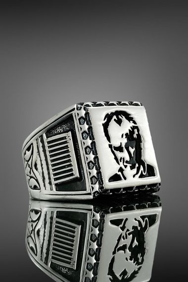 Atatürk Anıtkabir and Samsun Themed 925 Sterling Silver Men's Ring - photo 1