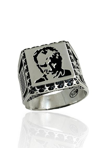 Atatürk Anıtkabir and Samsun Themed 925 Sterling Silver Men's Ring - photo 3