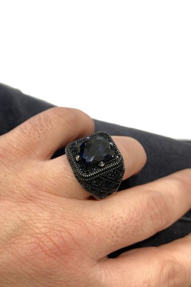 Baguette Onyx Black Top Quality Production 925 Sterling Silver Men's Ring - photo 4