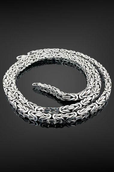 King Chain 91 gr 70 cm 5 mm Cornered 925 Silver Men's Necklace - photo 1