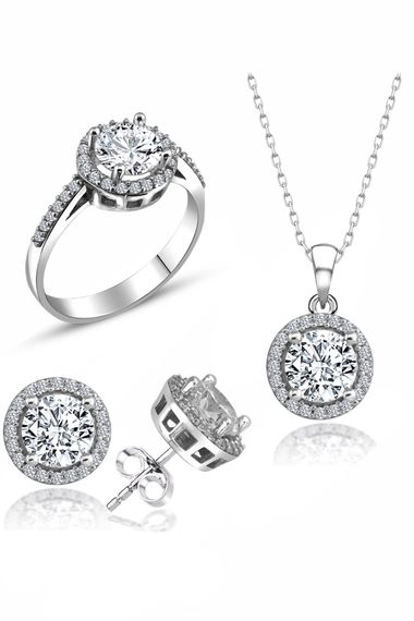 Certified Swarovski Special Model Solitaire 925 Silver Set Set - photo 1