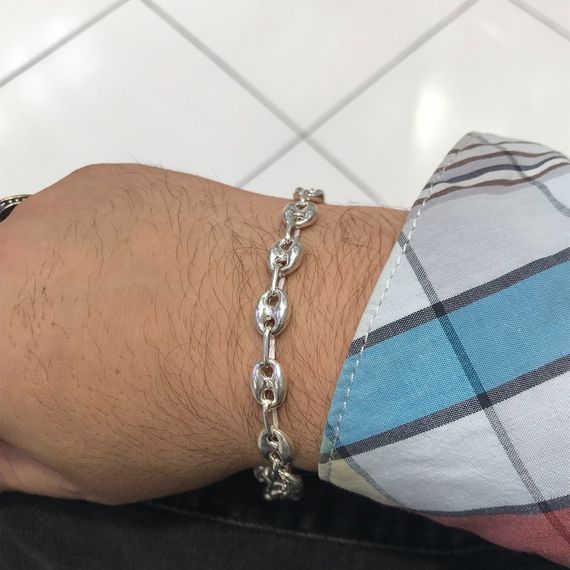 Чоловічий браслет з срібла 9 мм, без каміння, італійський спортивний стиль, ручна якість, подарункова упаковка, безкоштовний сервіс на рік