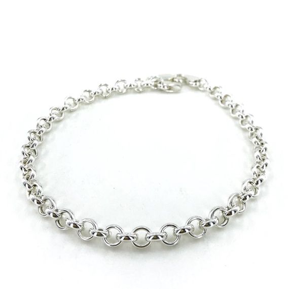 سوار رياضي دائري متشابك 5 مم فضي عادي للرجال - للجنسين - صورة 1