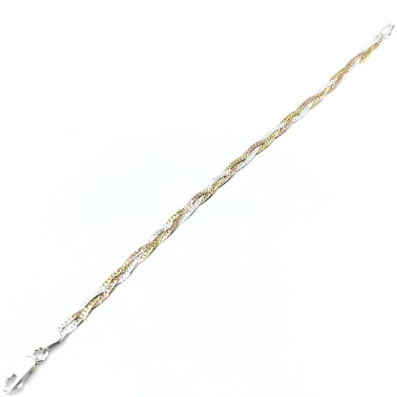 شقة كليوباترا محبوكة فضة حنين سوار ثلاثة ألوان - صورة 2