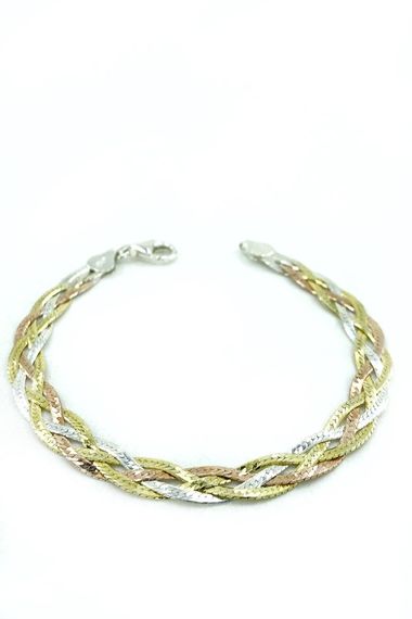 كليوباترا ايطالية مسطحة محبوكة 3 لون سوار فضي - صورة 2