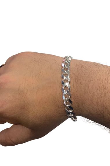 Браслет 925 проби зі срібла гурмет товщиною 10 мм, вага 29,50 г, довжина 21,5 см, високоякісне виробництво, 1 рік гарантії