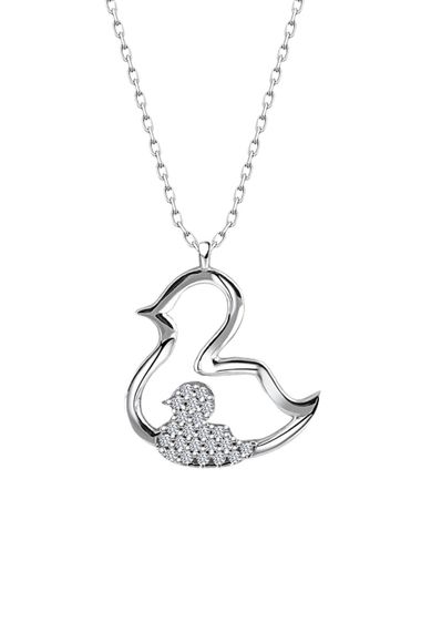 Sertifikalı Swarovski Taşlı Civciv Annelik 925 Gümüş Kolye - fotoğraf 1
