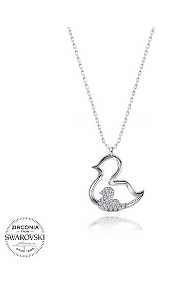 Sertifikalı Swarovski Taşlı Civciv Annelik 925 Gümüş Kolye - fotoğraf 3