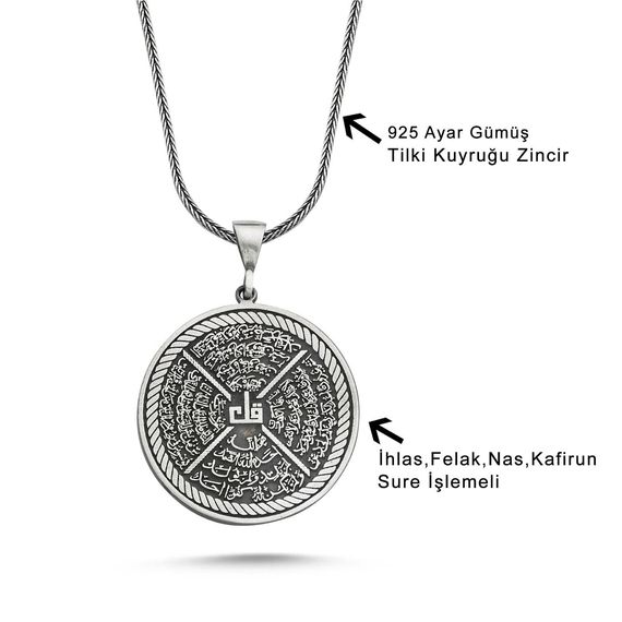 К necklace Иклас, Фелак, Нас, Кафиран 60 см из 925 пробы серебра  высокое качество местного производства без камней - фото 2